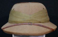 Antique British Colonial Pith Helmet Sun Hat 'CU Pursram' Fort Bombay India Rare picture