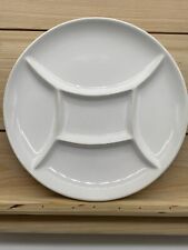 2 Vintage White Sectioned Fondue Plate picture