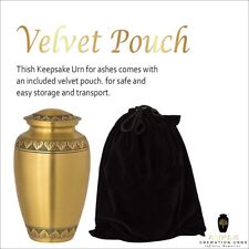 Premium Golden Urns for Human Ashes: Engraved Adult Cremation Urn with  Bag picture
