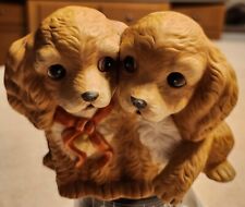 ⭐️Vintage 1988 Masterpiece Porcelain Homeco Cocker Spaniel Puppies Dogs Figurine picture