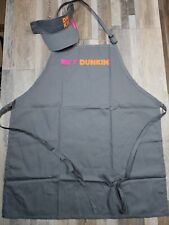 New Set Official DUNKIN DONUTS Uniform Apron Adult S/M + Adult Visor In GRAY picture