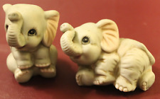 Lot Of 2 Vintage Homco Porcelain Elephants #1400 picture