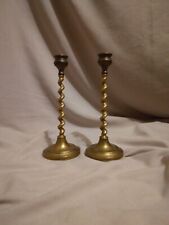 Very old pair of Barley Twist candle holders  marked NY Brass nice L@@K picture