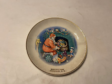Vintage Santa Souvenir Plate --- Santa's Land Fun Park ---Cherokee N.C.---7 1/4