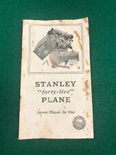 Orig. STANLEY No. 45 Comb. Plane - 1936 Edition Instruction Manual picture