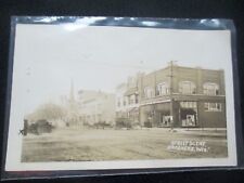 c1915 RPPC BROAHEAD WISCONSIN STREET SCENE DOWNTOWN CARS HORSE & BUGGYS picture