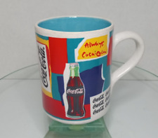 New Coca Cola Coffee Mug 16 oz Pieces Collectible Cup Coke Red Blue Yellow picture