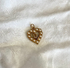 1pc of DIOR ZIP PULL Heart Shape 20MM gold tone,  FAUX PEARL THIS IS FOR 1 picture