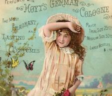 1880's-90's Hoyt's German Cologne Miss. A.S Thompson Cute Girl Butterflies P199 picture