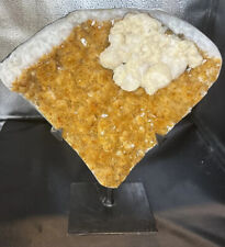 A grade citrine cluster with calcite on a stand picture
