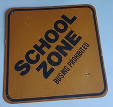 vintage school zone busing prohibited cardboard sign learning educational flash picture