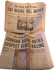 Johnson Begins Presidential Duties 1963 Original Newspapers Set Of 2 picture