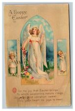 Vintage 1923 Ellen Clapsaddle Easter Postcard Winged Angels Wolf Publishing picture