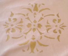 6 yds Hi End Decorator Silk Taffeta Hand Done Gold Print on Peach  SS373 picture