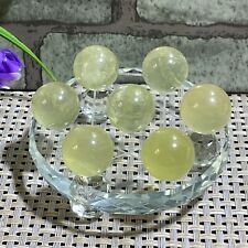 7pcs 19-18mm NATURAL Citrine Crystal sphere ball Orb Gem Stone Gift + base F3 picture