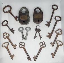 Antique Skeleton Keys & Prison/Asylum Locks, LOT Of 16  picture