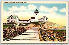 Postcard Eastern Point Light Gloucester Massachusetts Unposted picture