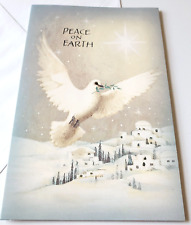 Christmas Card Peace on Earth Dove over Bethlehem White Star American Greetings picture