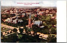 1913 Birds Eye View From Capitol Dome Lincoln Nebraska NB Posted Postcard picture