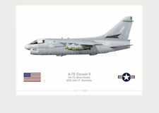 Warhead Illustrated A-7E Corsair II VA-72 Blue Hawks Aircraft Print picture
