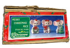Vintage Merry Christmas Mice Set of 3 Boxed ”Around the World” Taiwan #54-608 picture