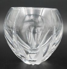 Vintage 1990s Mikasa  Flame D' Amore Crystal Bowl Vase Etched Clear Heavy 6