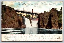 Chasm Bridge Passaic Falls Paterson New Jersey — Antique Postcard c. 1906 picture