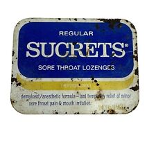 Vintage Sucrets Tin Metal Regular Sore Throat Lozenges Box Empty picture