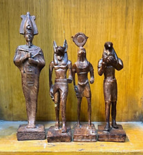 RARE ANCIENT EGYPTIAN ANTIQUITIES 4 Statues for Thoth, Anubis, Horus and Osiris picture