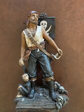 resin pirate with monkey figurine 10 Inches Tall picture