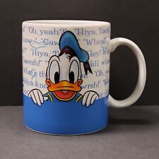 Disney Donald Duck & Goofy 12 oz. Blue & White Ceramic Coffee Mug Cup picture
