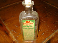 VINTAGE WINCHESTER GLASS CRYSTAL CLEANER BOTTLE GREAT LABEL NICE CONDITION picture