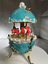 TURQUOIS  MUSICAL CAROUSEL FABERGE  WITH CLOWN FISH BY KEREN KOPAL, VERY RARE picture