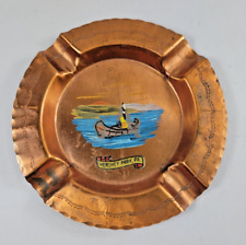 Vintage  Hershey Park PA Souvenir Ashtray Indian in Canoe 4 3/4