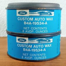 Ford Custom Auto Wax B4A-19534-A Vintage 1966 Metal PAIR picture