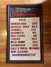 VINTAGE Budweiser Beer Message Board Menu Sign Tab In Letters picture