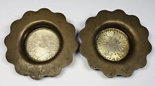 Pair of Antique Turkish and Austrian Silver Coin and Bronze Candleholders picture