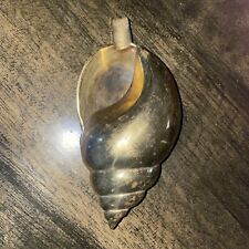 Vintage Solid Brass Handmade in India Sea Shell Shaped Ashtray picture