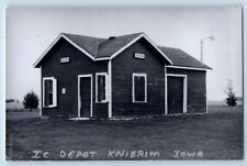 c1960 IC Depot Knierim Iowa IA Railroad Train Depot Station RPPC Photo Postcard picture