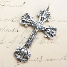 Elegant Sterling Silver Crucifix - Antique Replica picture