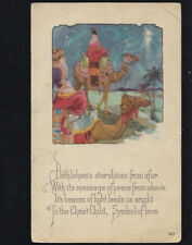 c.1910s Bethlehem Poem Phrase Religious Christian Christmas Camel Postcard picture