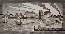 East Boston Harbor Scene Vintage Porcelain Sign Wall Hanging READ DESCRIPTION picture