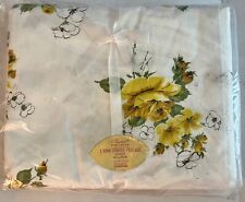 Vintage Floral Penny’s Flat Sheet Percale Yellow Mid Century 1960s Retro NOS picture