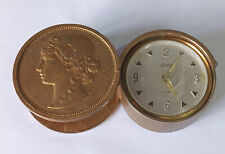 Vintage Working LINDEN Roman Coin Mechanical Alarm Clock Made in Germany picture