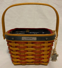 Longaberger 2001 Inaugural Basket with Liner, Protector and Star Tie On EUC picture