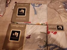 VINTAGE SPRINGMAID JAY YANG RIBBON BOUQUET  Queen Sheet Set  Made In The USA picture