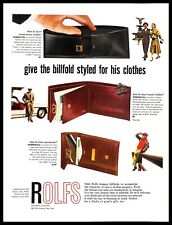 1957 Rolfs Billfolds Vintage PRINT AD Men's Wallets Leather Accessories Gift picture