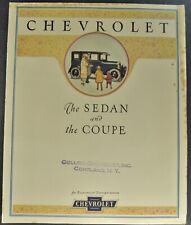 1925 Chevrolet Sedan, Coupe Sales Brochure Folder Nice Original 25 picture