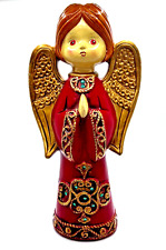 Vtg. Ardco Red Jeweled Paper Mache Praying Christmas Angel 1960’s  11” Japan picture