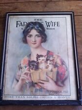 The Farmers Wife framed cover  September 1927 Kittens in basket framed picture
